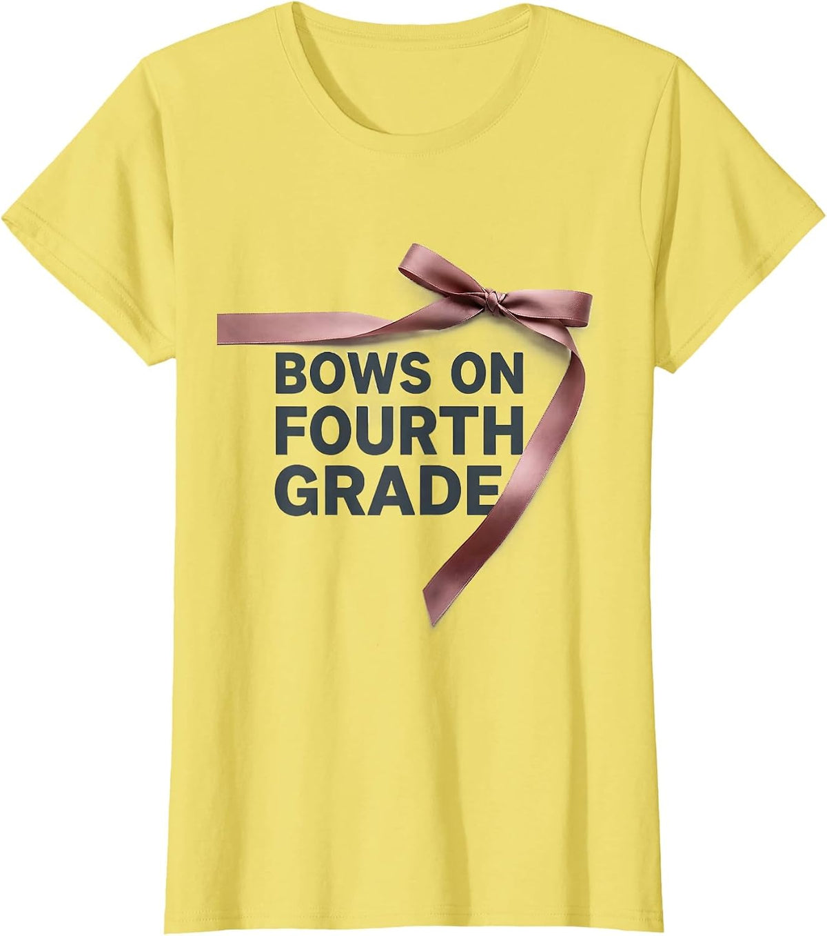 Bows On Fourth Grade Coquette Bow Back to School Girls T-Shirt - Lemon Yellow