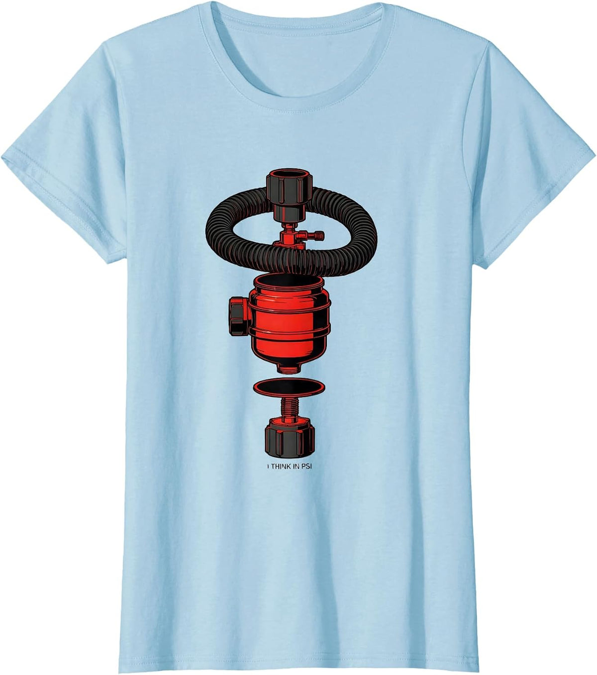 I Think In PSI Funny Scuba Diver Humor T-Shirt - Baby Blue