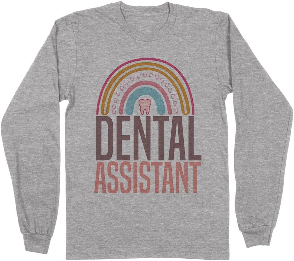 Rainbow Dental Assistant Long Sleeve Shirt Unisex - Grey