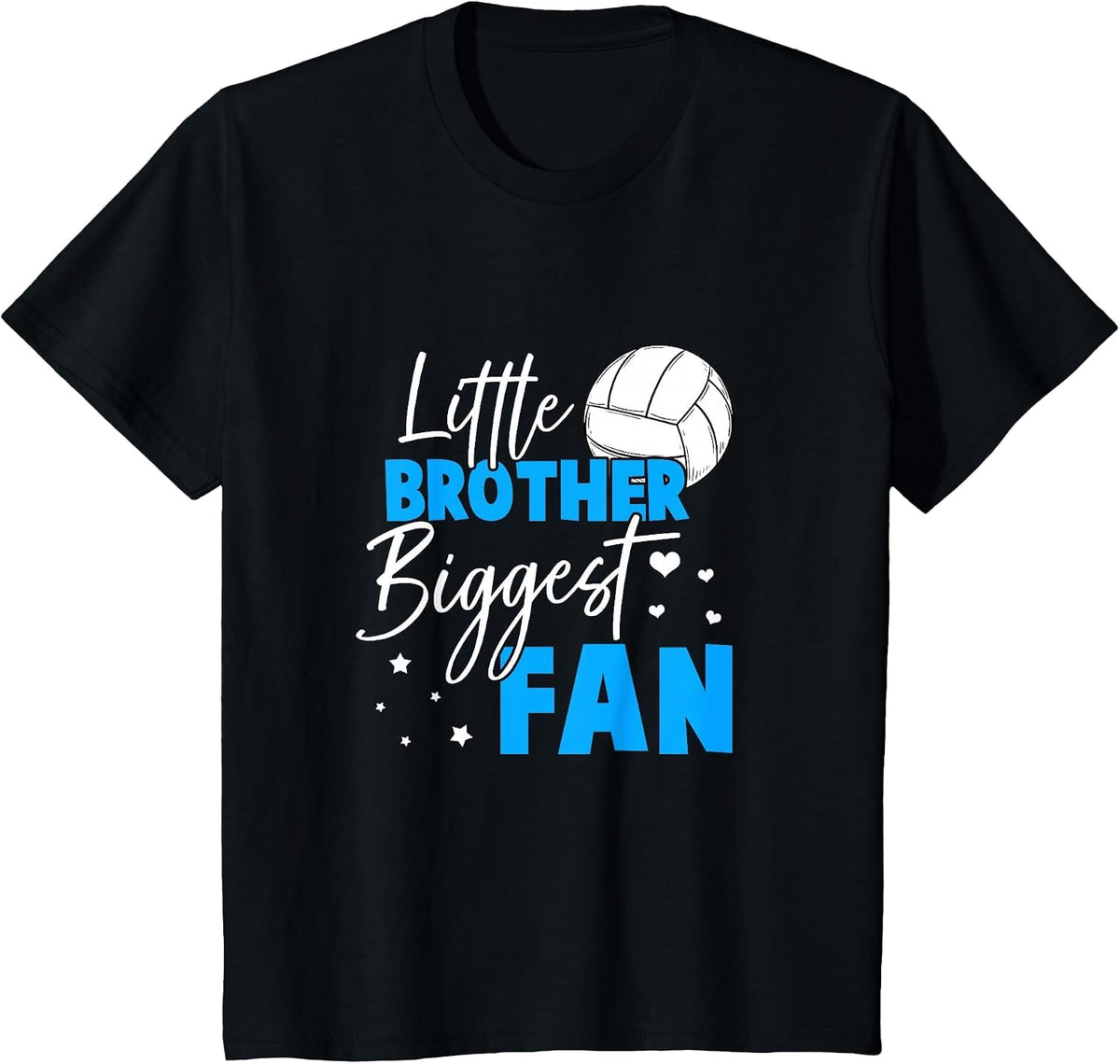 Volleyball Little Brother Biggest Fan Volleyball Sister T-Shirt - Black