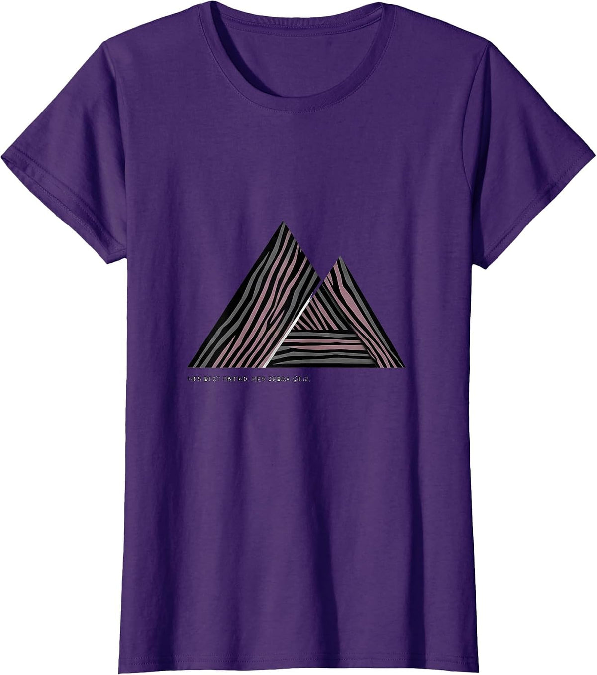 Women's Her Best Friend Her Zebra Grid Geometric EDS Down Syndrome T-Shirt - Purple