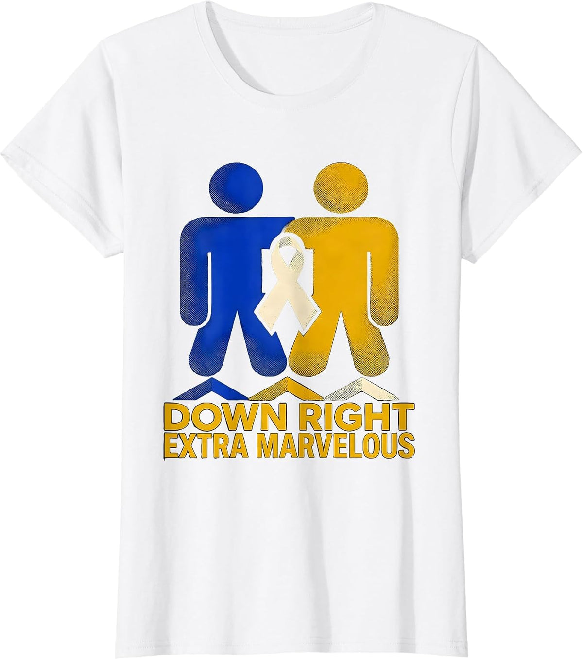 Women's Down Right Extra Marvelous Midcentury Modern Down Syndrome T-Shirt - White