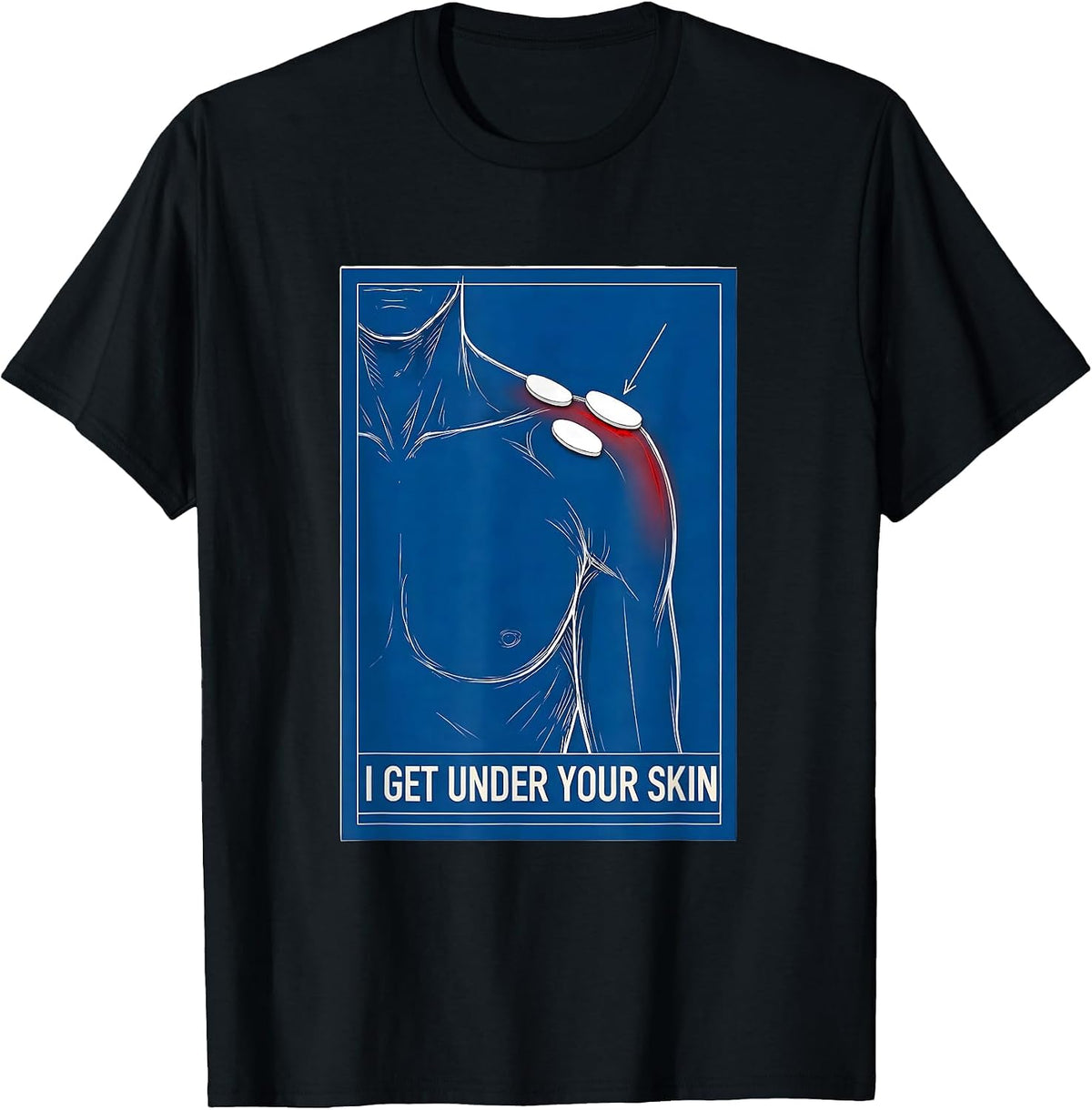 Men's I Get Under Your Skin Funny Physical Therapist Massage T-Shirt - Black