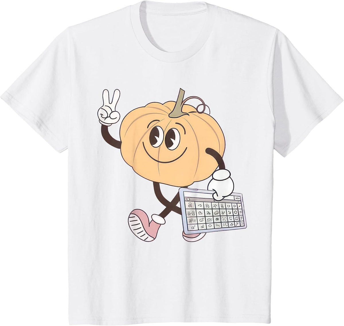 Awareness Fall Pumpkin AAC Device Autism Special Halloween T-Shirt - White