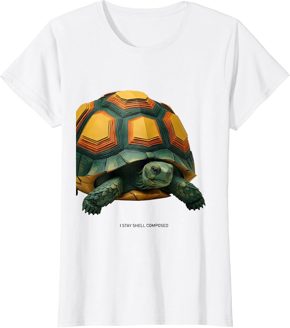 Women's I Stay Shell Composed Funny Tortoise Lover Pet Humor T-Shirt - White