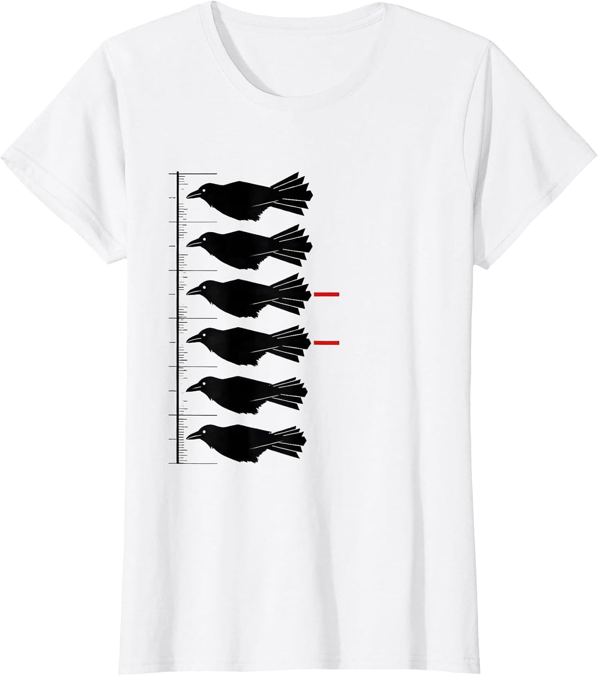Crow Profile Silhouette Dark Humor Gothic Bird Lover T-Shirt - White