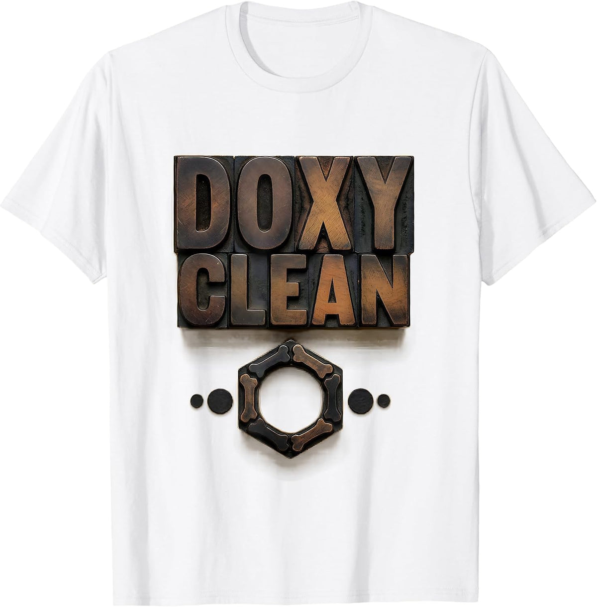 Men's Doxy Clean Wood Type Letterpress Pharmacy Technician Novelty T-Shirt - White