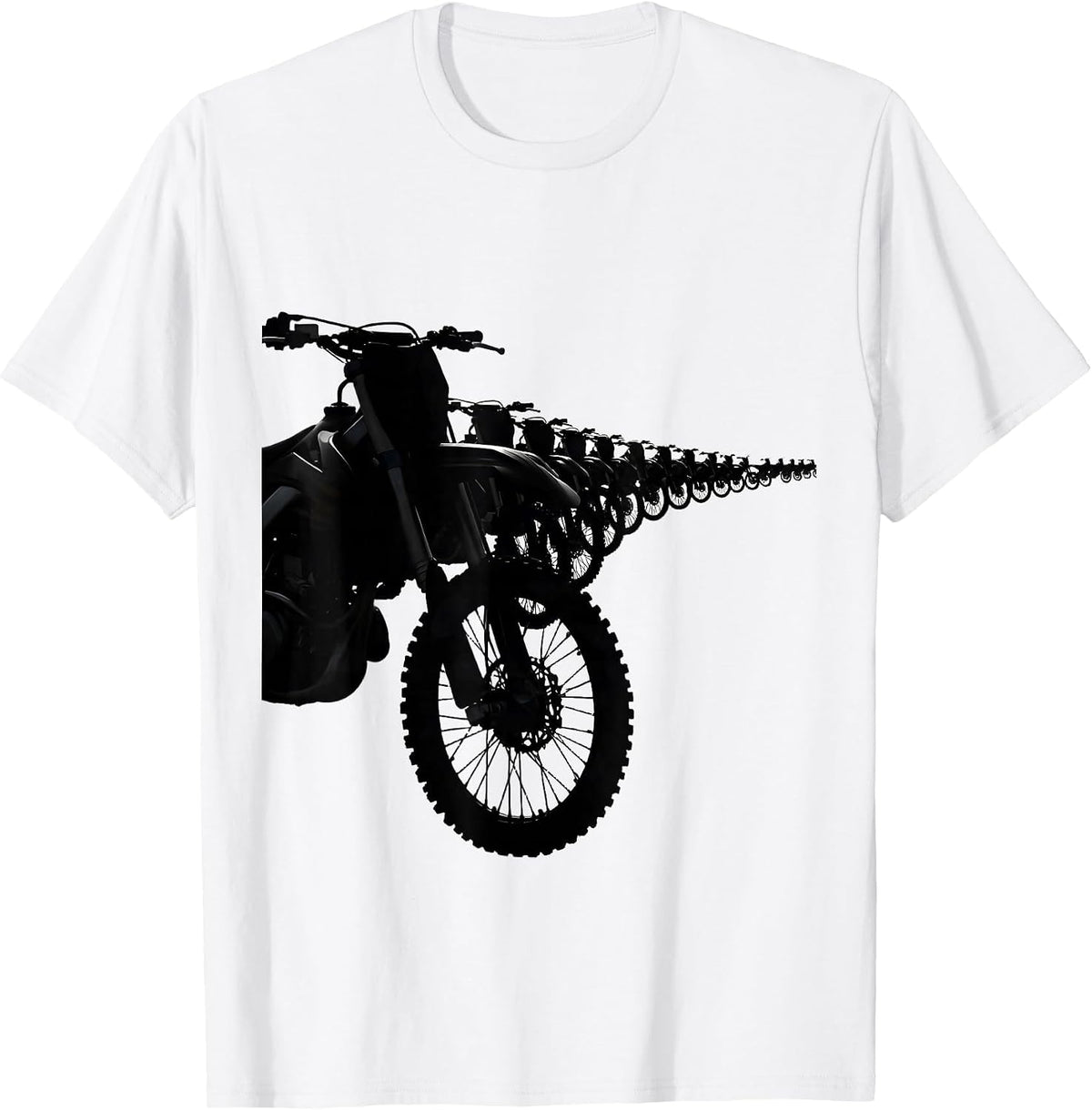 Men's Dirt Bike Silhouette Biker Motocross Hobby Gift T-Shirt - White