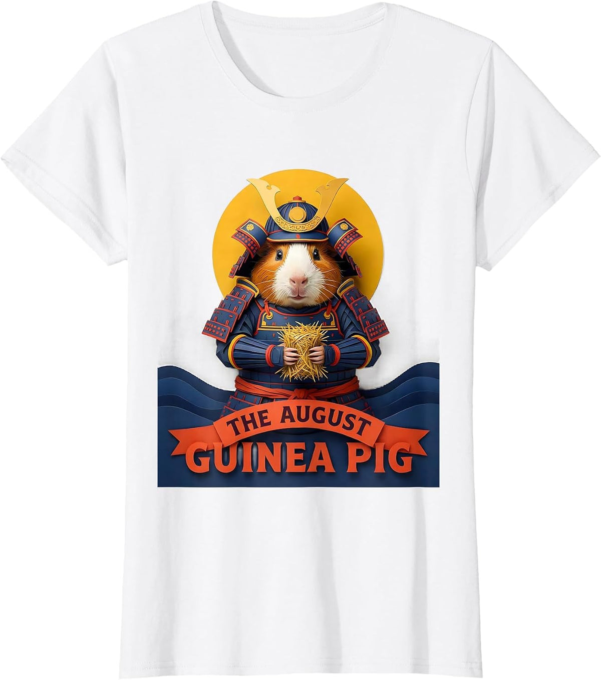 The August Guinea Pig Funny Anime Animal Ukiyo-e Art T-Shirt - White