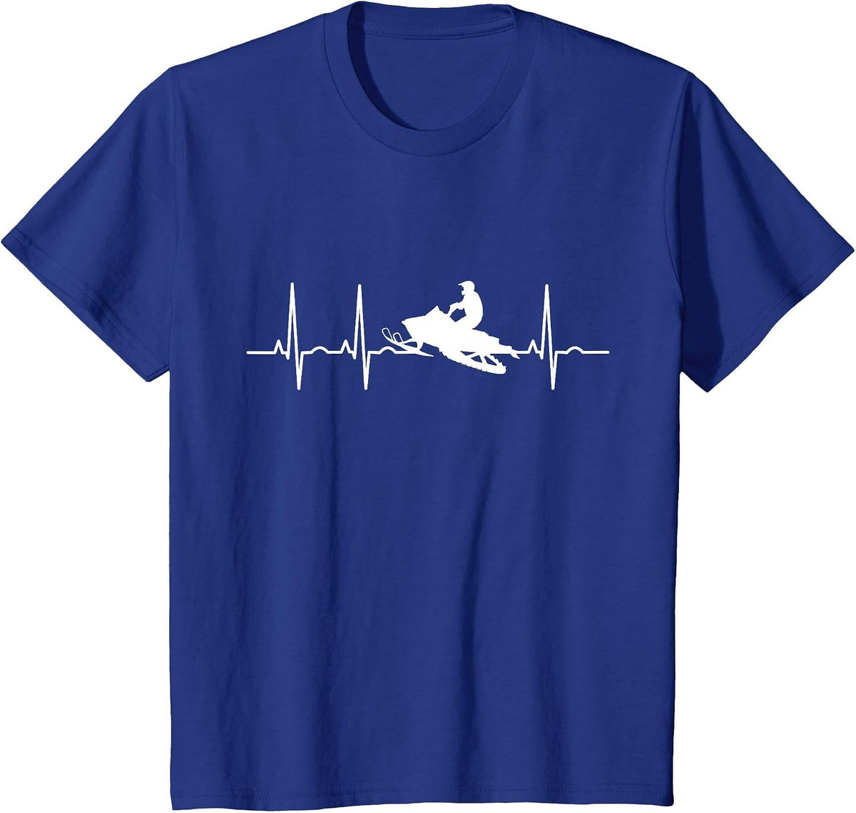 Snowmobile Heartbeat Snowmobiling Lovers Snowmobile Rider T-Shirt - Royal Blue