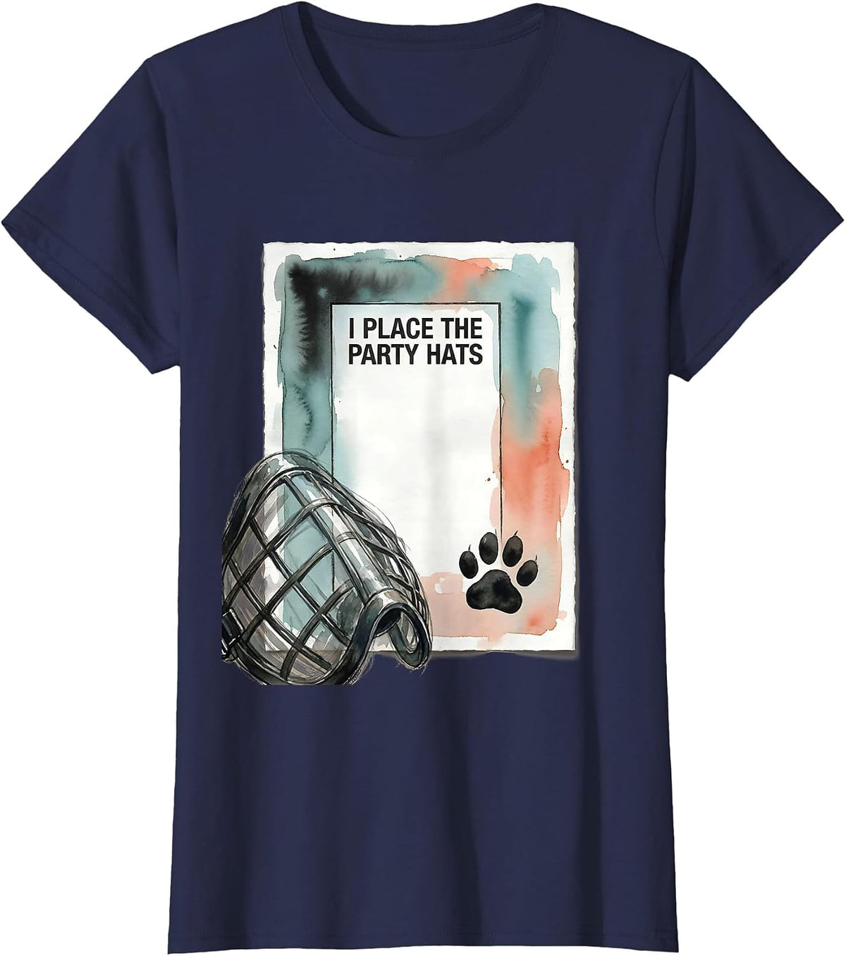 Women's I Place The Party Hats Funny Veterinarian Vet Tech Gift T-Shirt - Navy Blue