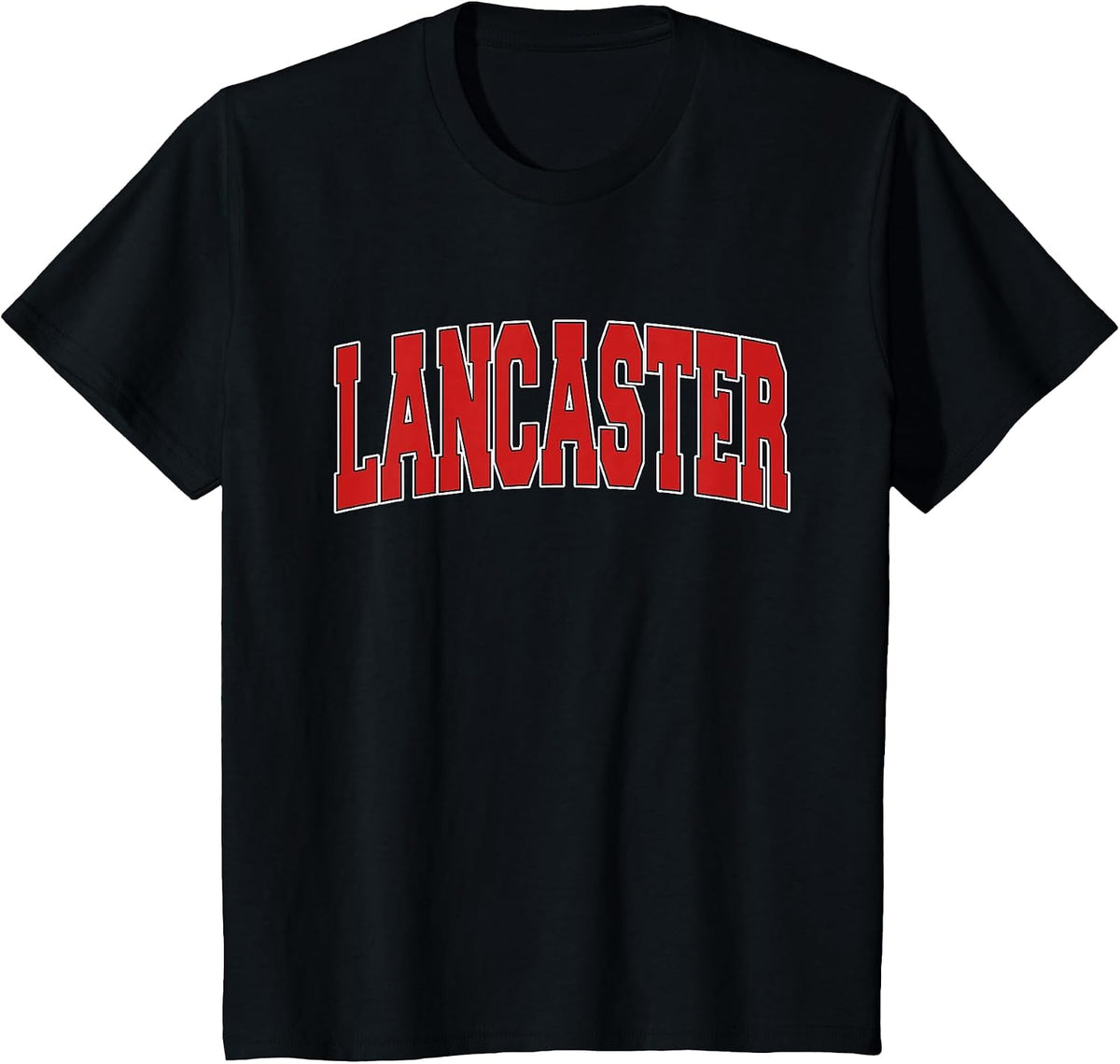 Lancaster NY NEW YORK Varsity Style USA Vintage Sports T-Shirt - Black
