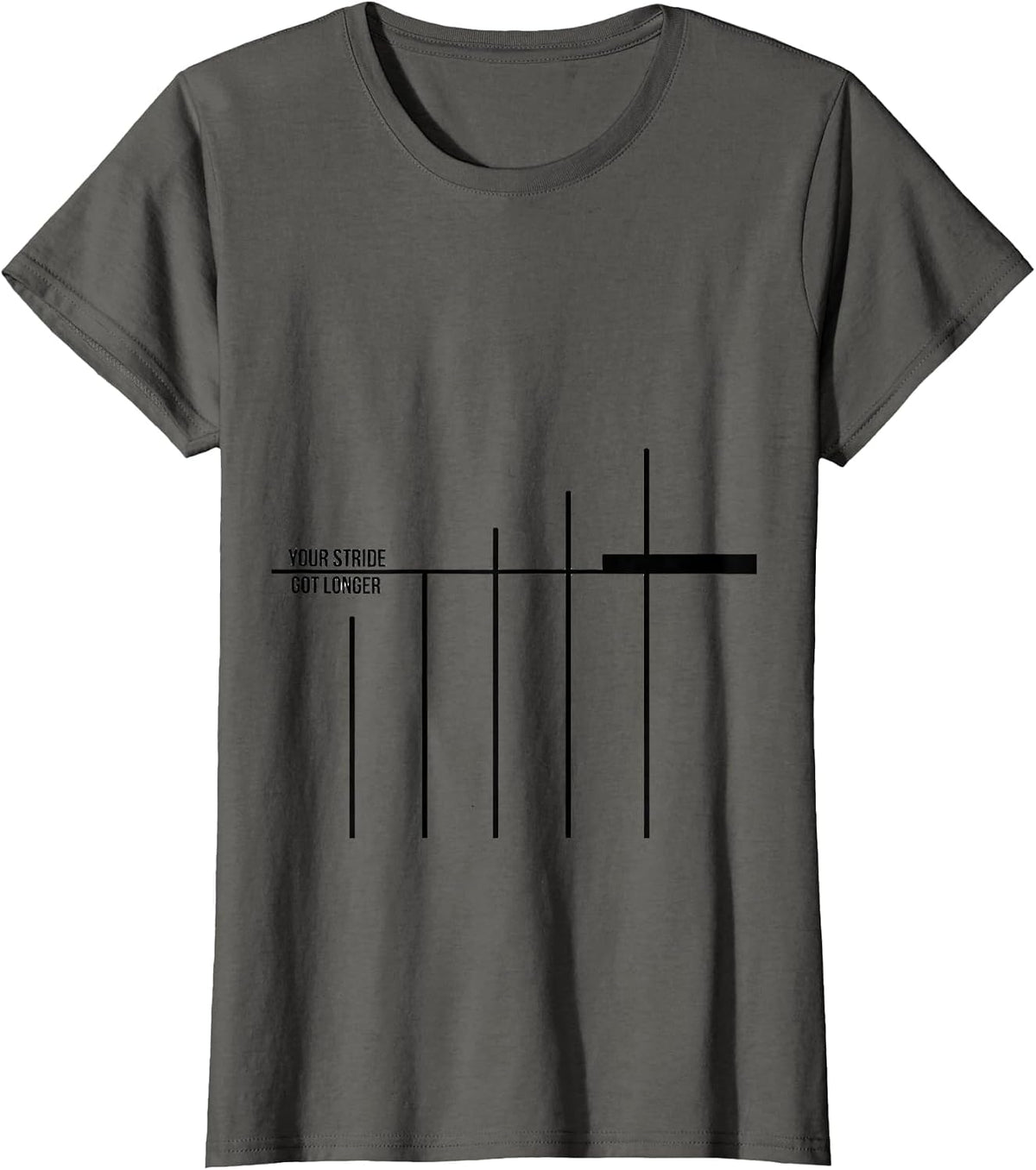 Women's Your Stride Got Longer Funny Physical Therapist PT Massage T-Shirt - Asphalt Grey