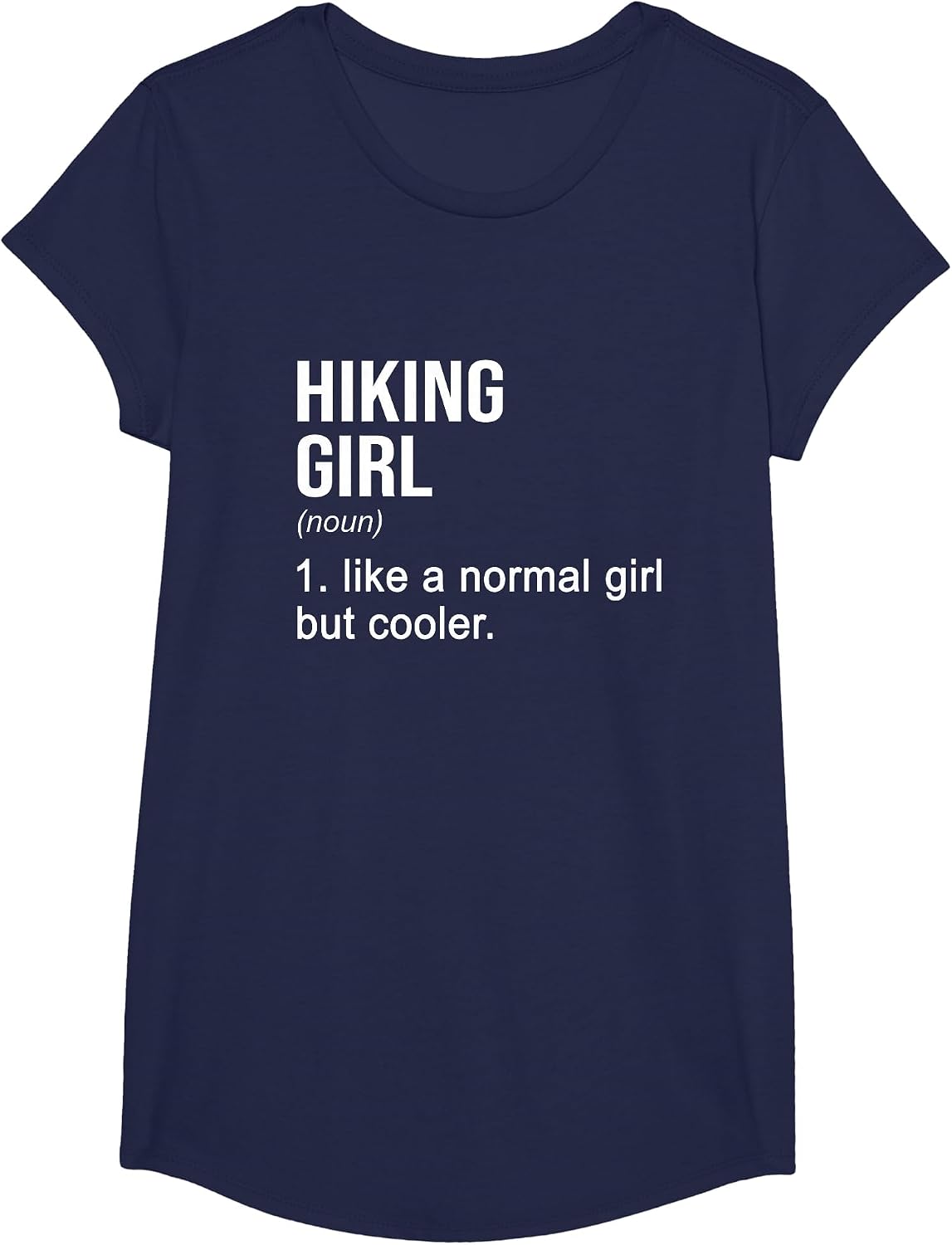 Hiking Girl Noun Definition Hiking Hiker Mountaineering T-Shirt - Girls Navy Blue