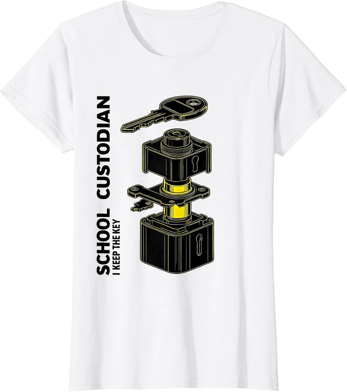 School Custodian, I Keep The Key Funny Custodian T-Shirt - White
