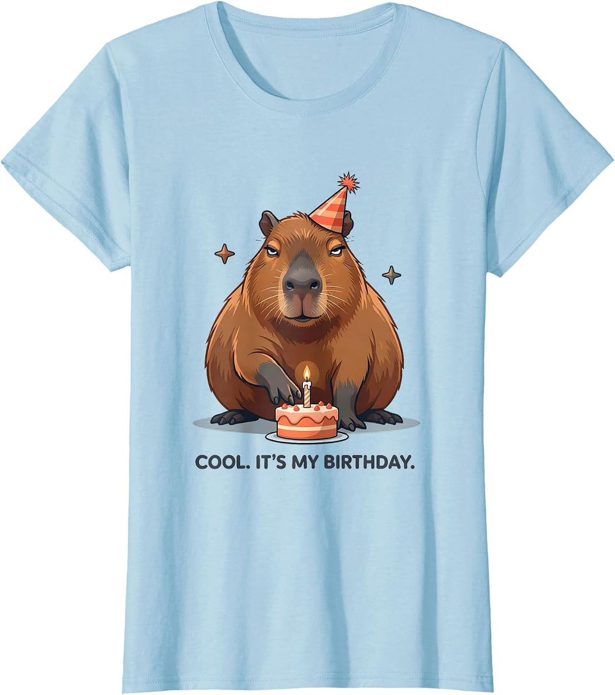 Women's Cool It's My Birthday Kawaii Capybara Birthday Gift For Kids T-Shirt - Baby Blue