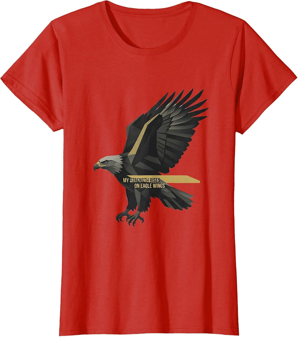 My Strength Rises On Eagle Wings Minimalist Eagle Faith T-Shirt - Red
