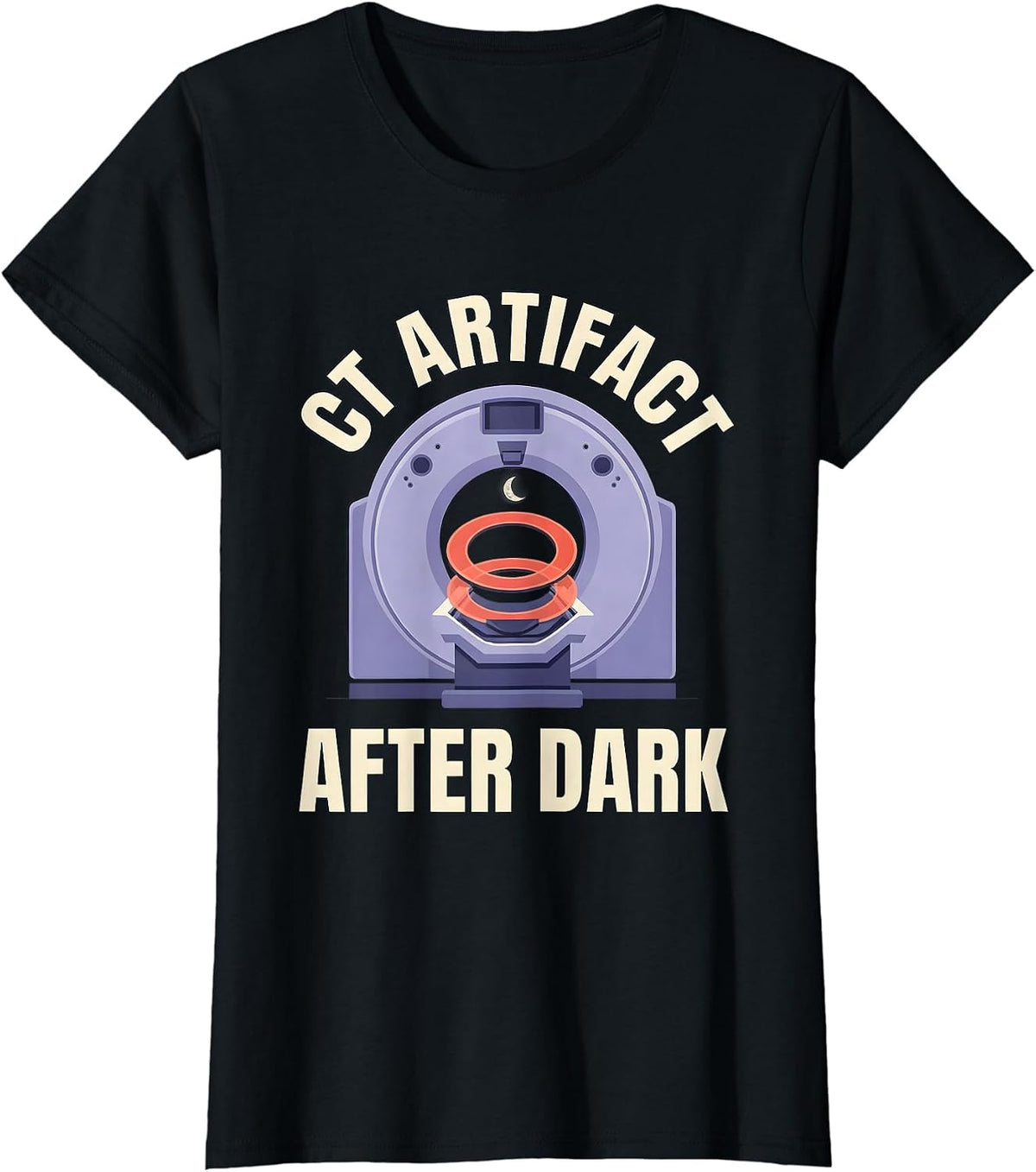 CT Artifact After Dark Playful Halloween Radiology Tech T-Shirt - Black