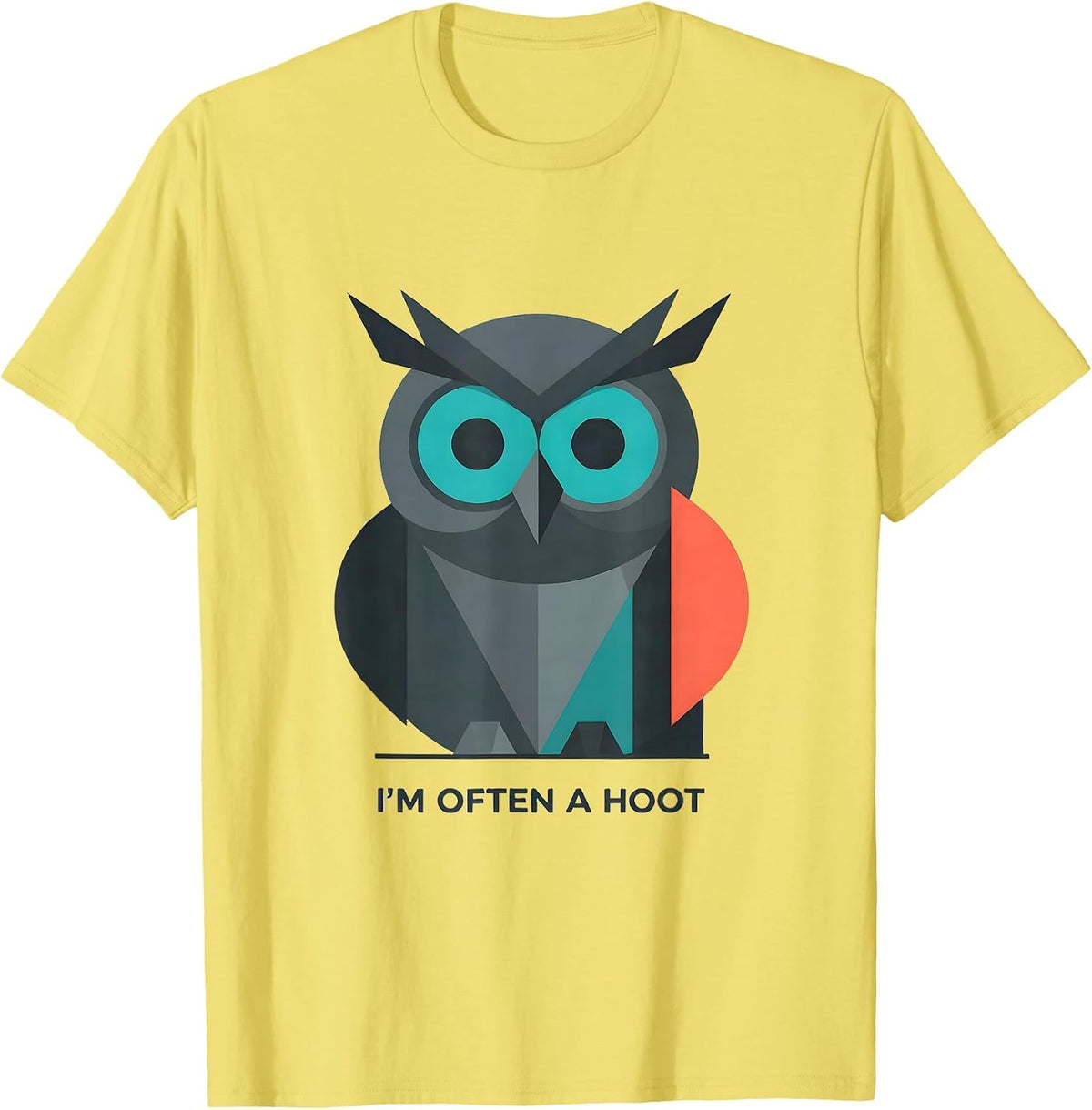 Men's I'm Often A Hoot Vintage Owl Bird Lover Humor Retro T-Shirt - Lemon Yellow