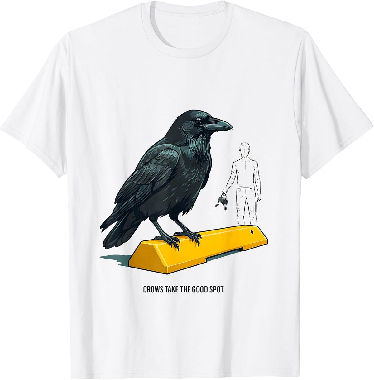 Men's Crows Take The Good Spot Funny Crow Lover Gothic Humor T-Shirt - White