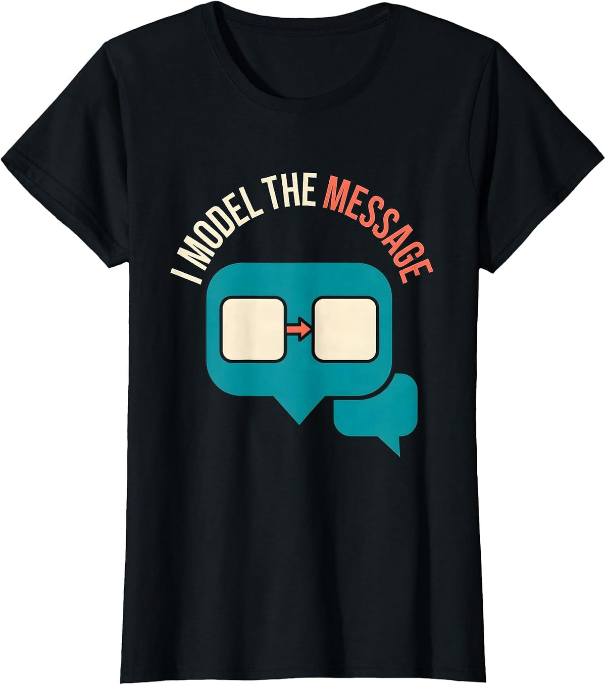 Women's I Model The Message Special Education Teacher SPED Team T-Shirt - Black