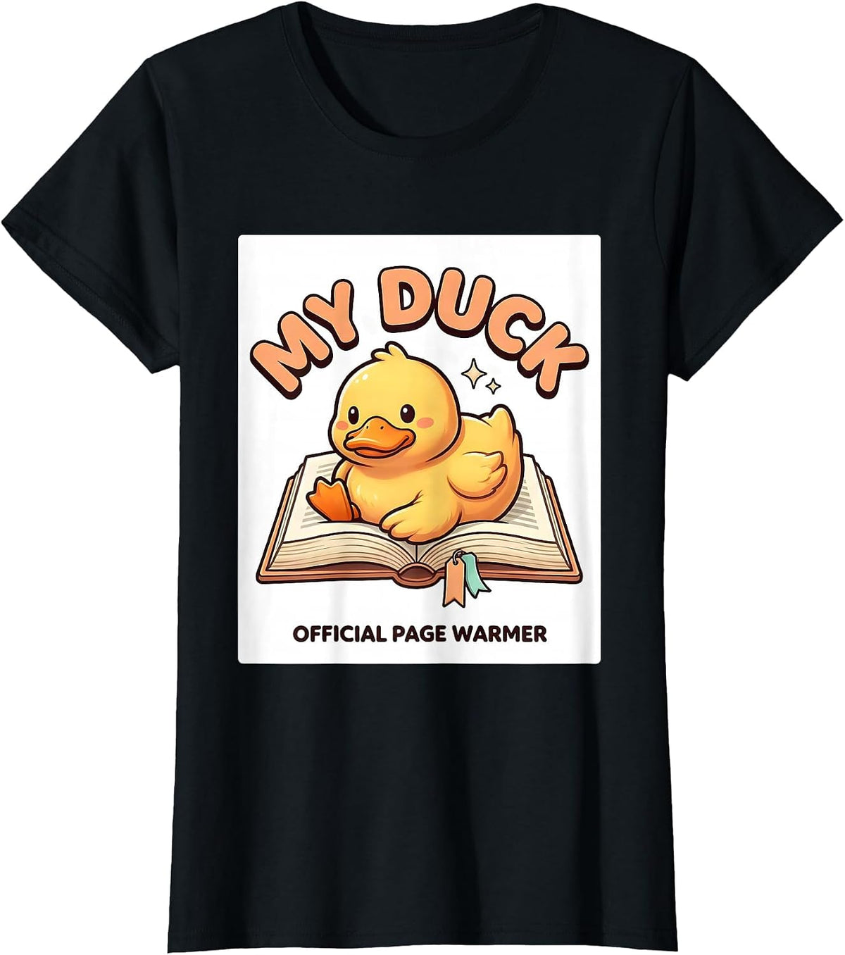 Women's My Duck Official Page Warmer Cute Kawaii Book Lover Gift T-Shirt - Black