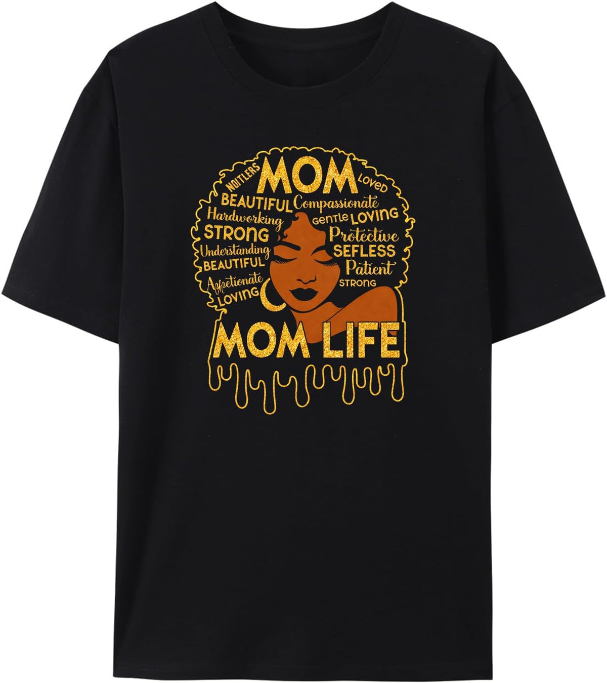 Mother's Day T-Shirts, 'Best Mom Ever' Mom & Child Cartoon, 100% Cotton for Motherhood Apparel - Black5