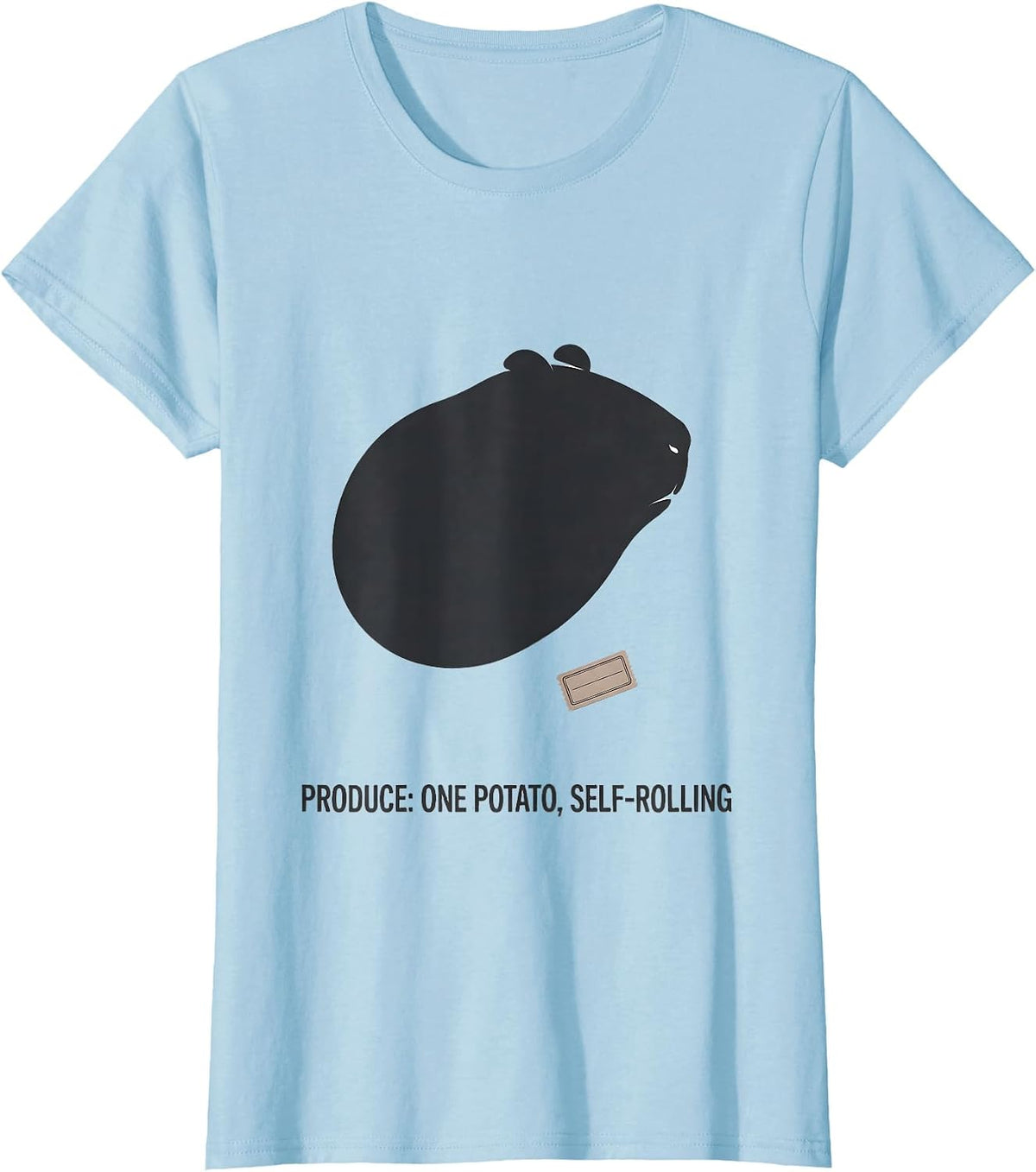 Produce One Potato Self-Rolling Funny Pig Lover Novelty T-Shirt - Baby Blue