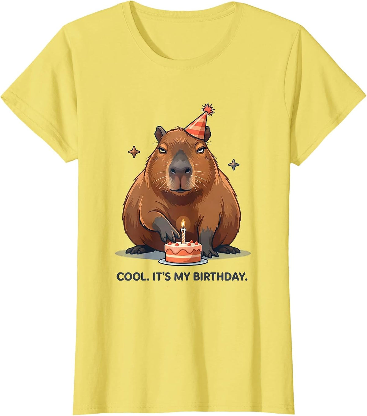 Women's Cool It's My Birthday Kawaii Capybara Birthday Gift For Kids T-Shirt - Lemon Yellow