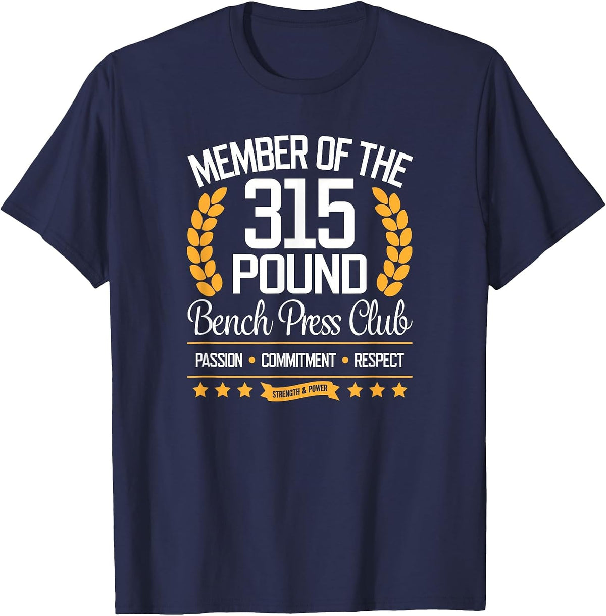 142.9 kg Bench Press Club T-Shirt for Strong Men and Women T-Shirt - Navy Blue