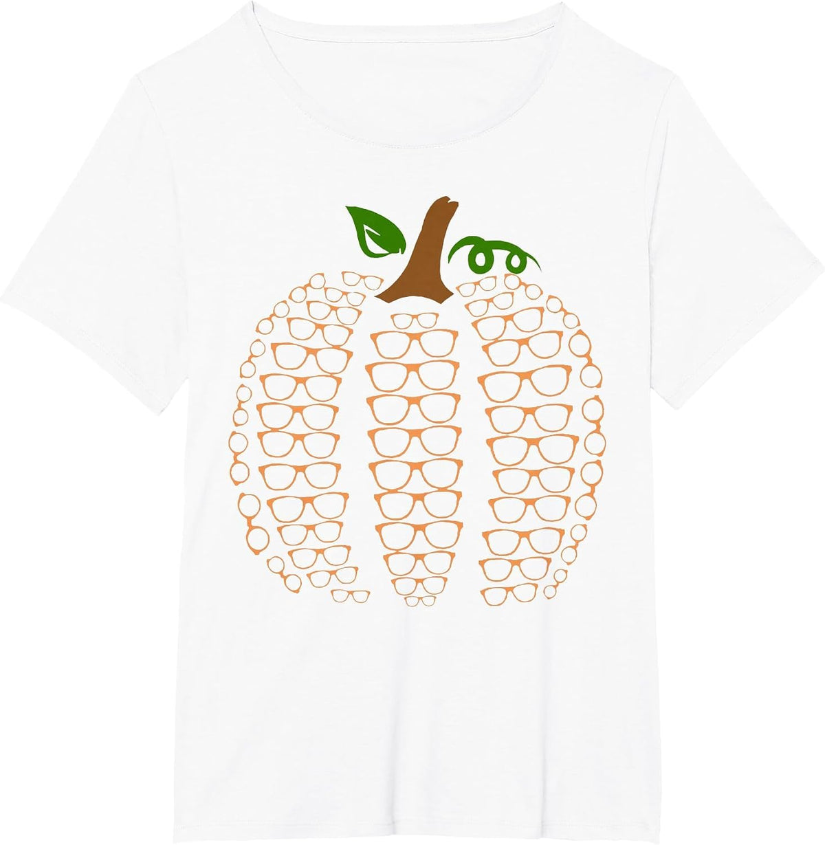 Eyeglasses Pumpkin Fall Optometrist Halloween Eye Doctor T-Shirt - White