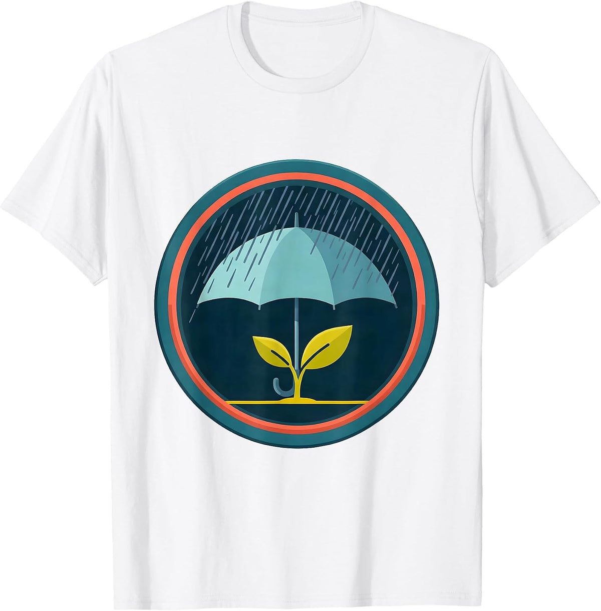 Men's Suicide Prevention Awareness Umbrella Sprout Art T-Shirt - White