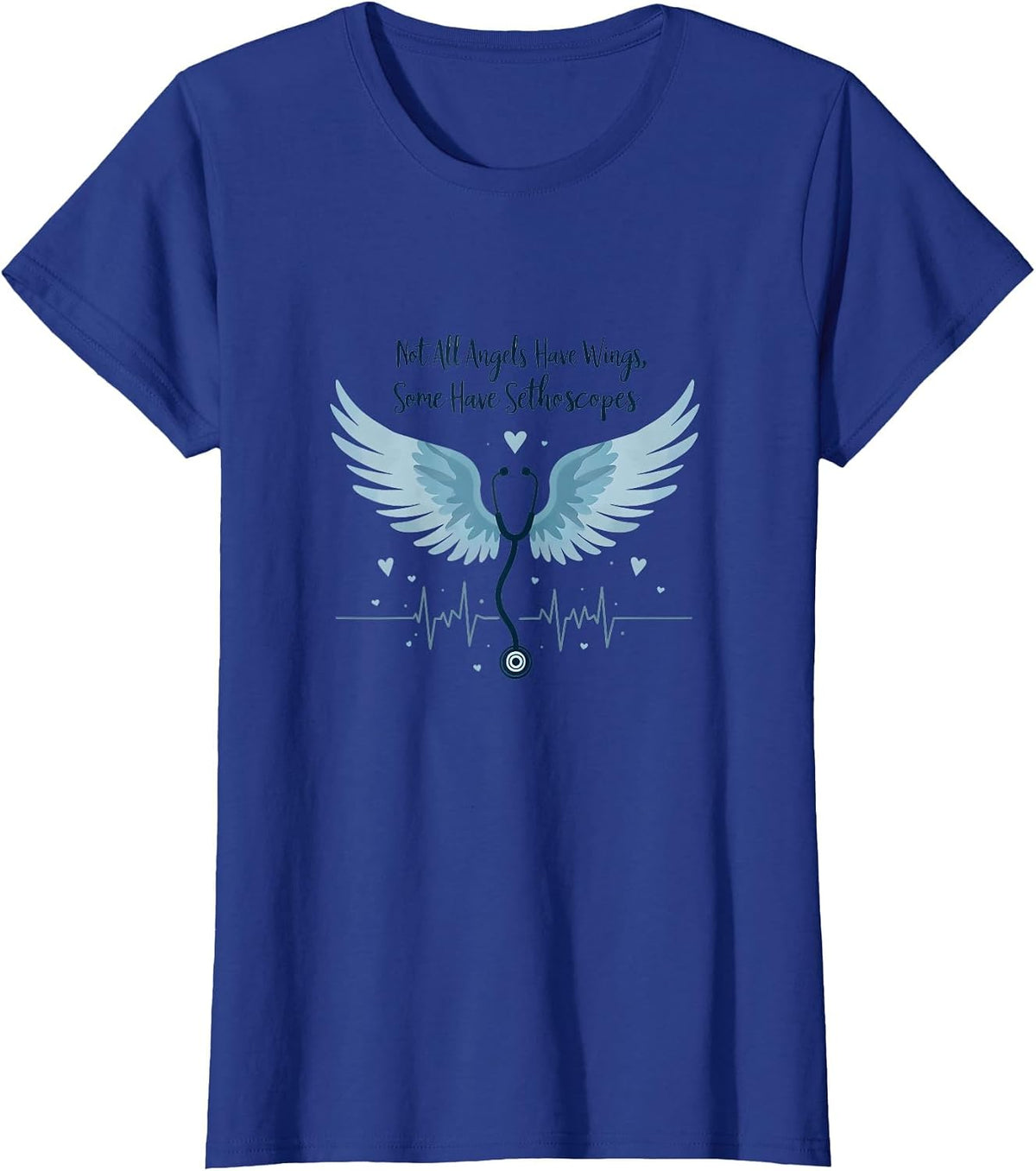 Nursing Angel Stethoscope Gift | Medical Staff Honor T-Shirt - Royal Blue