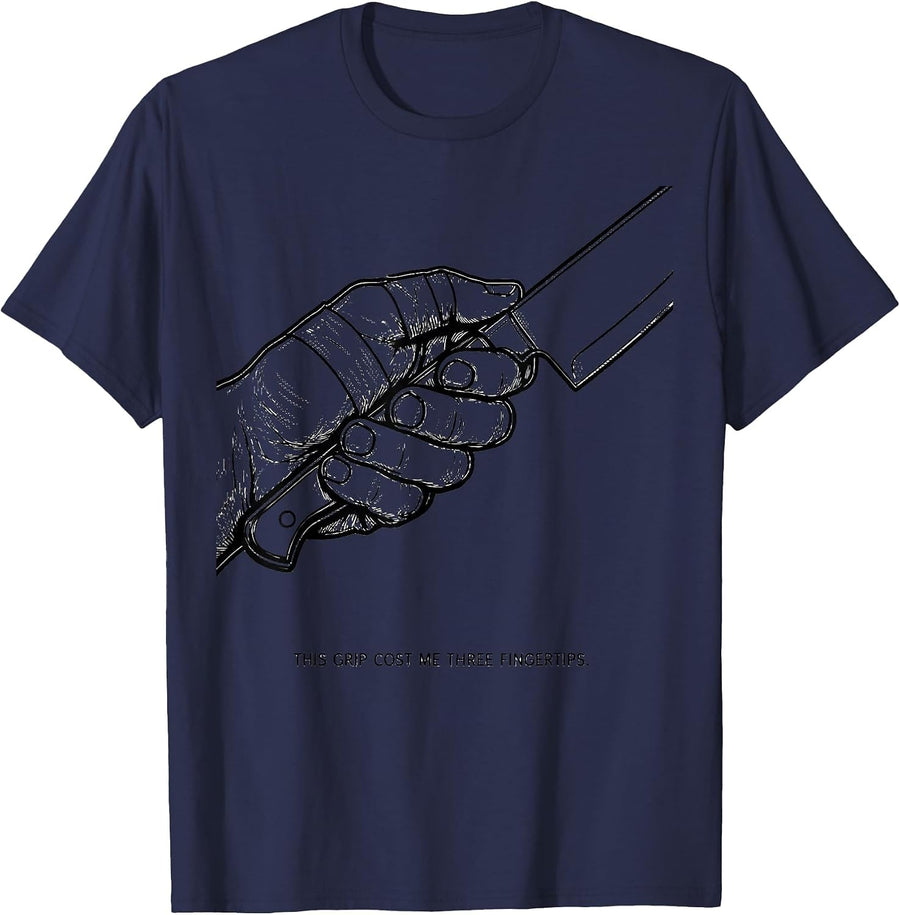This Grip Cost Me Three Fingertips Funny Chef Line Cook T-Shirt - Navy Blue