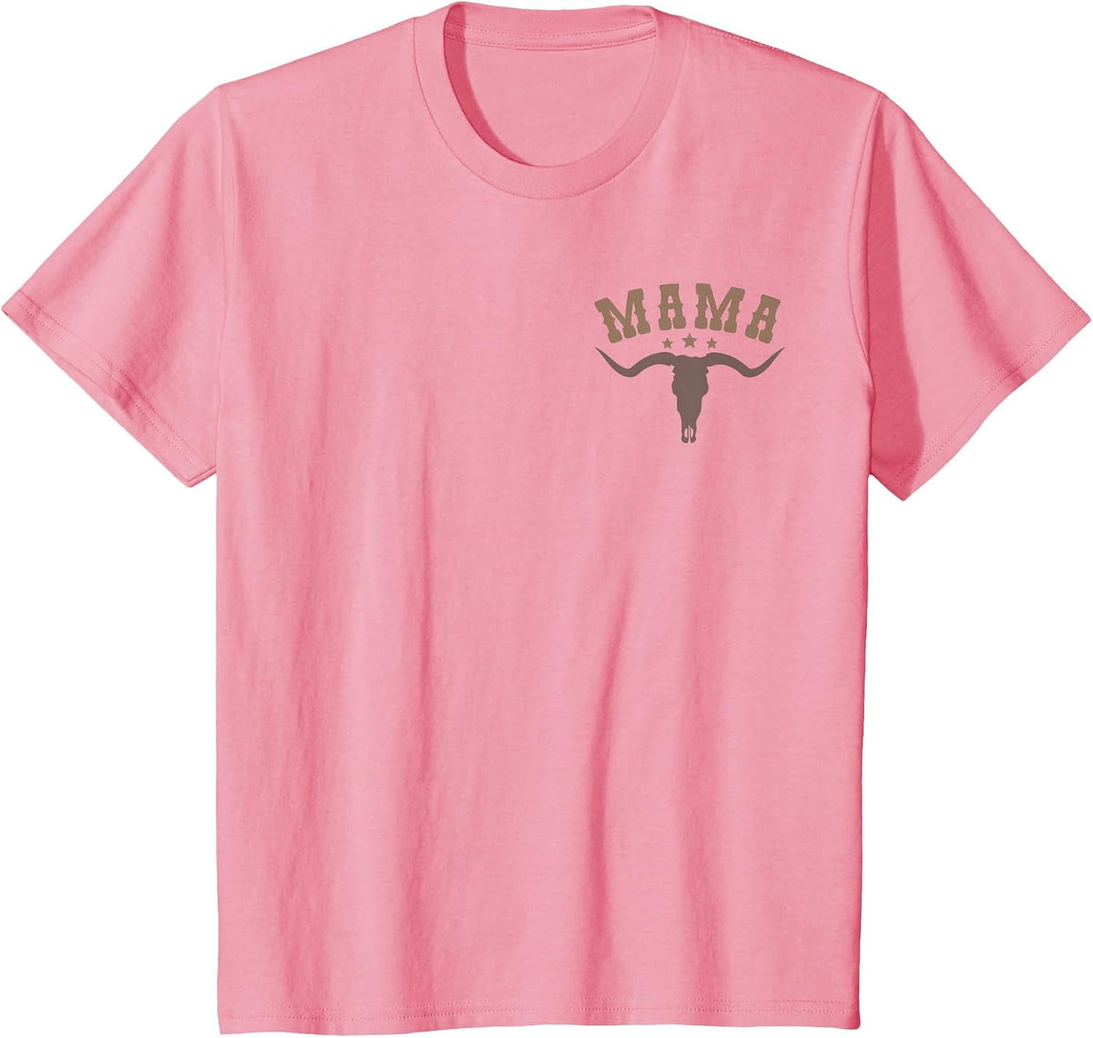 Mama Skull Highland Cow Boy Western Rodeo Family Matching T-Shirt, Youth, Pink, X-Small - As Pictured