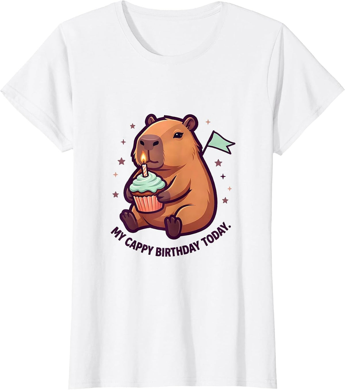 Women's My Cappy Birthday Today Kawaii Capybara Birthday Gift T-Shirt - White
