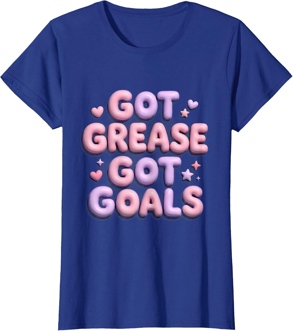 Women's Got Grease Got Goals Auto Mechanic Design T-Shirt - Royal Blue