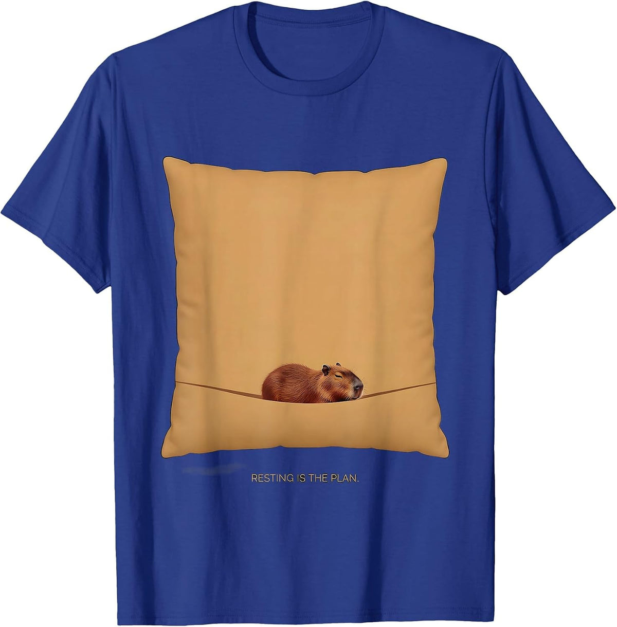 Men's Resting Is The Plan Cute Capybara Sleepybara Nap Lover T-Shirt - Royal Blue