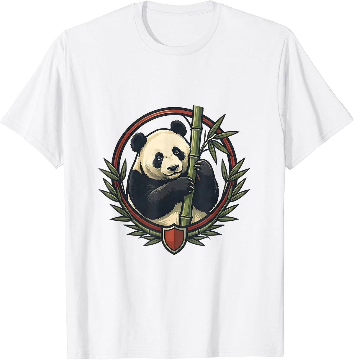 Men's Panda Crest Cute Humor Animal Lover Gift T-Shirt - White