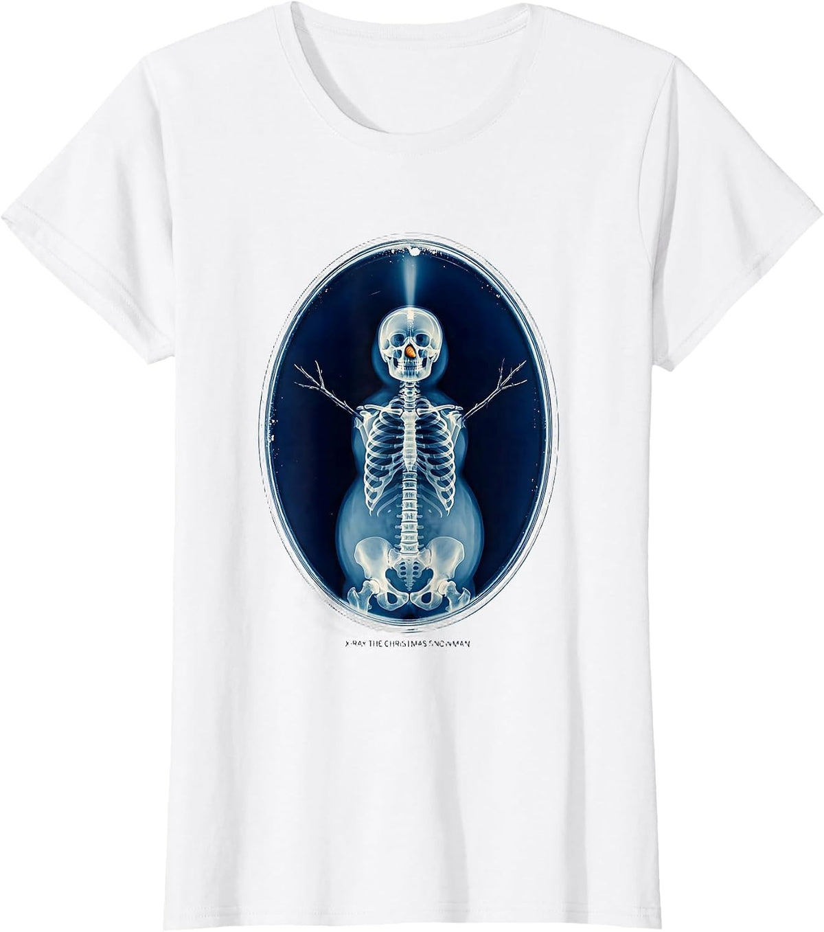 X-Ray The Christmas Snowman Funny Radiology Tech Christmas T-Shirt - White