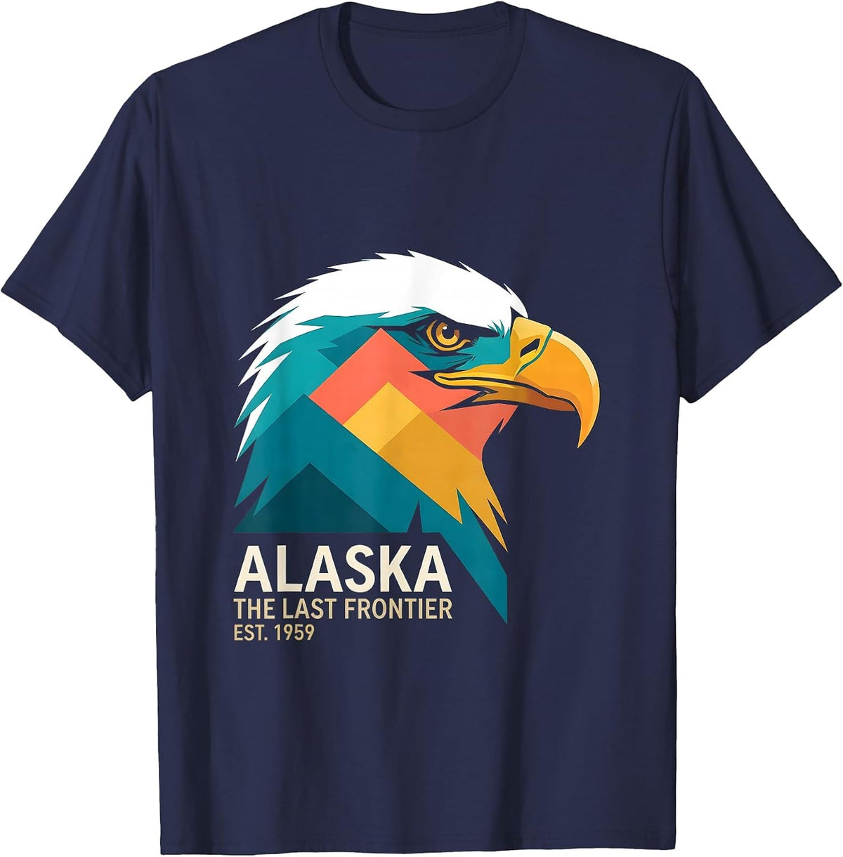 Men's Alaska The Last Frontier Est. 1959 Bald Eagle State Pride T-Shirt - Navy Blue