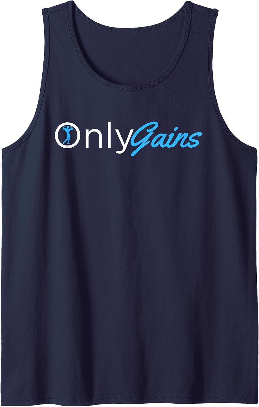 Only Gains - OnlyGains Funny Men's Fitness Bodybuilding Tank Top - Navy Blue