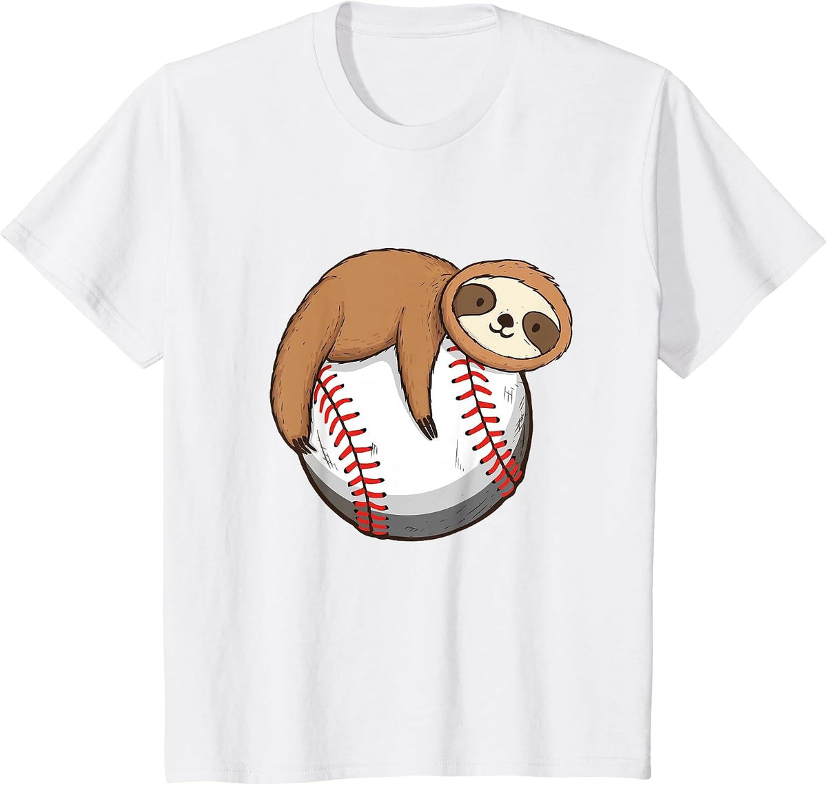 Sloth Baseball Player - Catcher Pitcher Animal Nature Lover T-Shirt - White