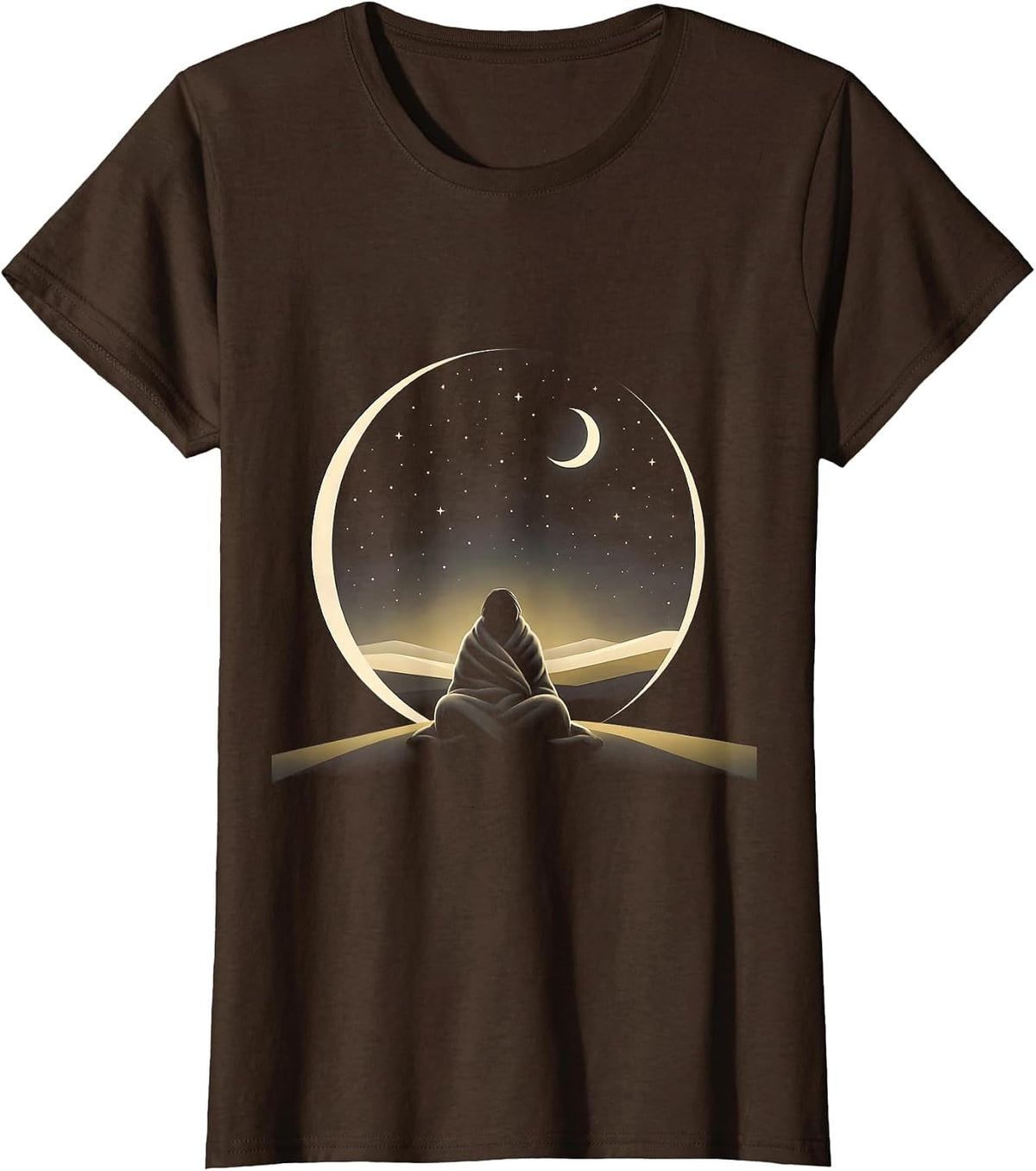 Women's Suicide Prevention Awareness Starry Night Blanket T-Shirt - Brown