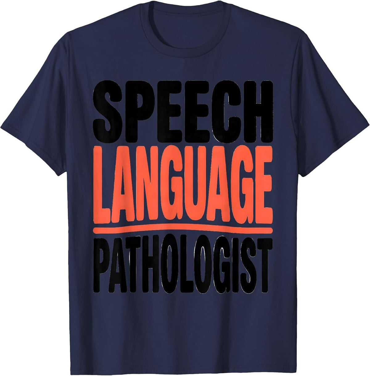 Men's Speech Language Pathologist Retro Floral SLP Therapist T-Shirt - Navy Blue