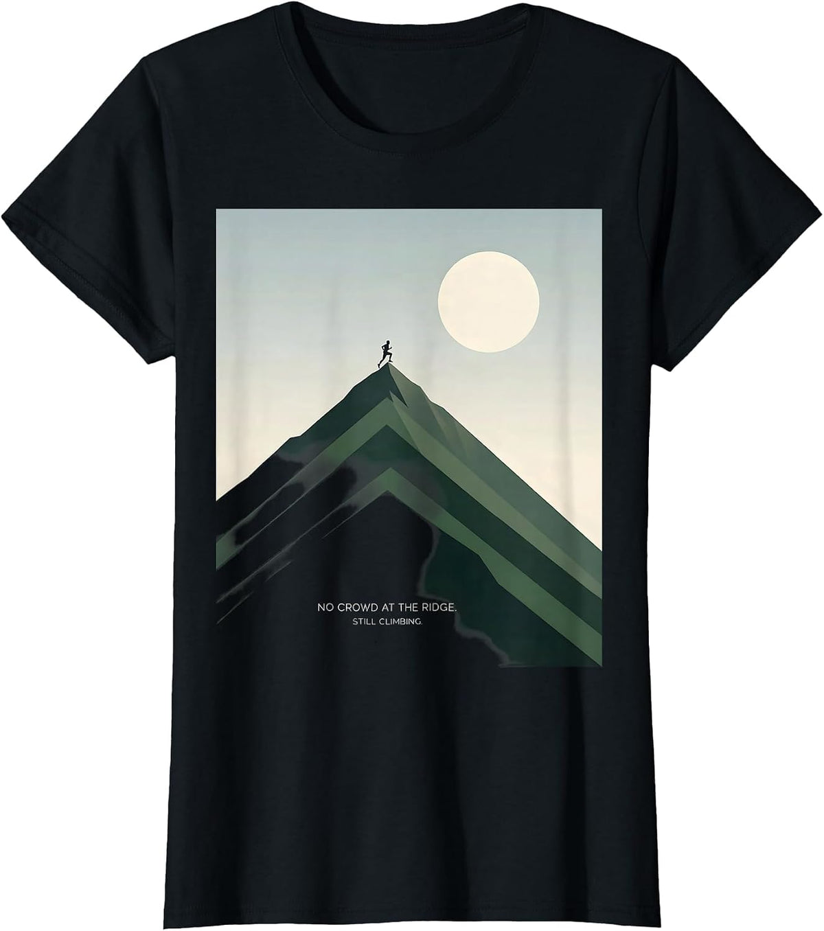 Women's No Crowd At The Ridge Still Climbing Funny Cross Country T-Shirt - Black