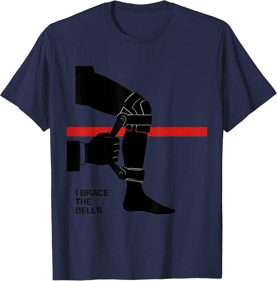 I Brace The Bells Funny Physical Therapy Christmas Therapist T-Shirt - Navy Blue