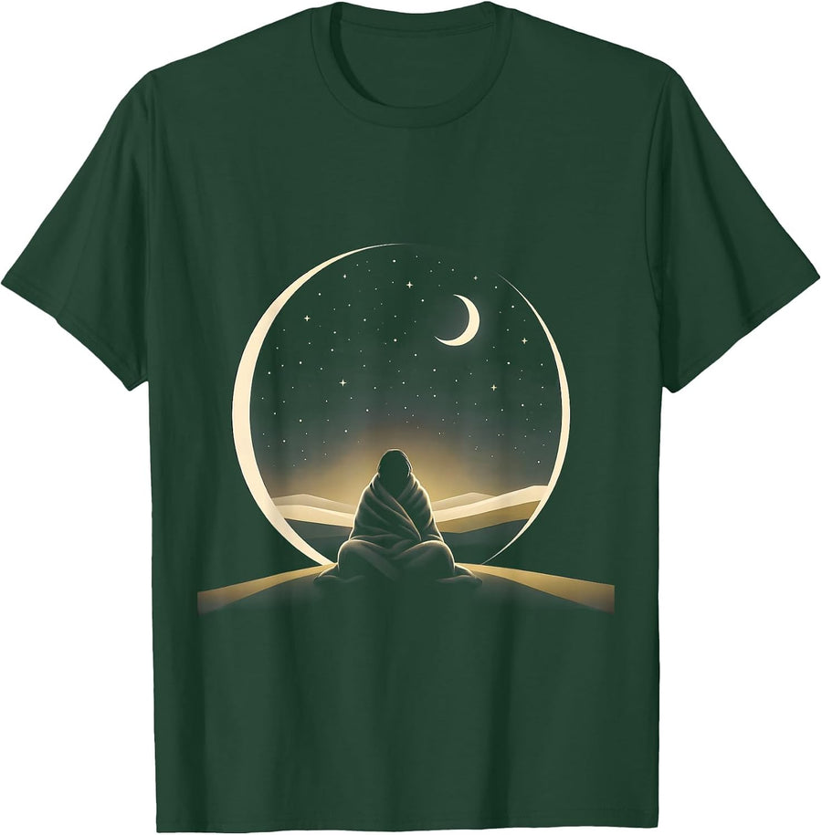Men's Suicide Prevention Awareness Starry Night Blanket T-Shirt - Dark Green