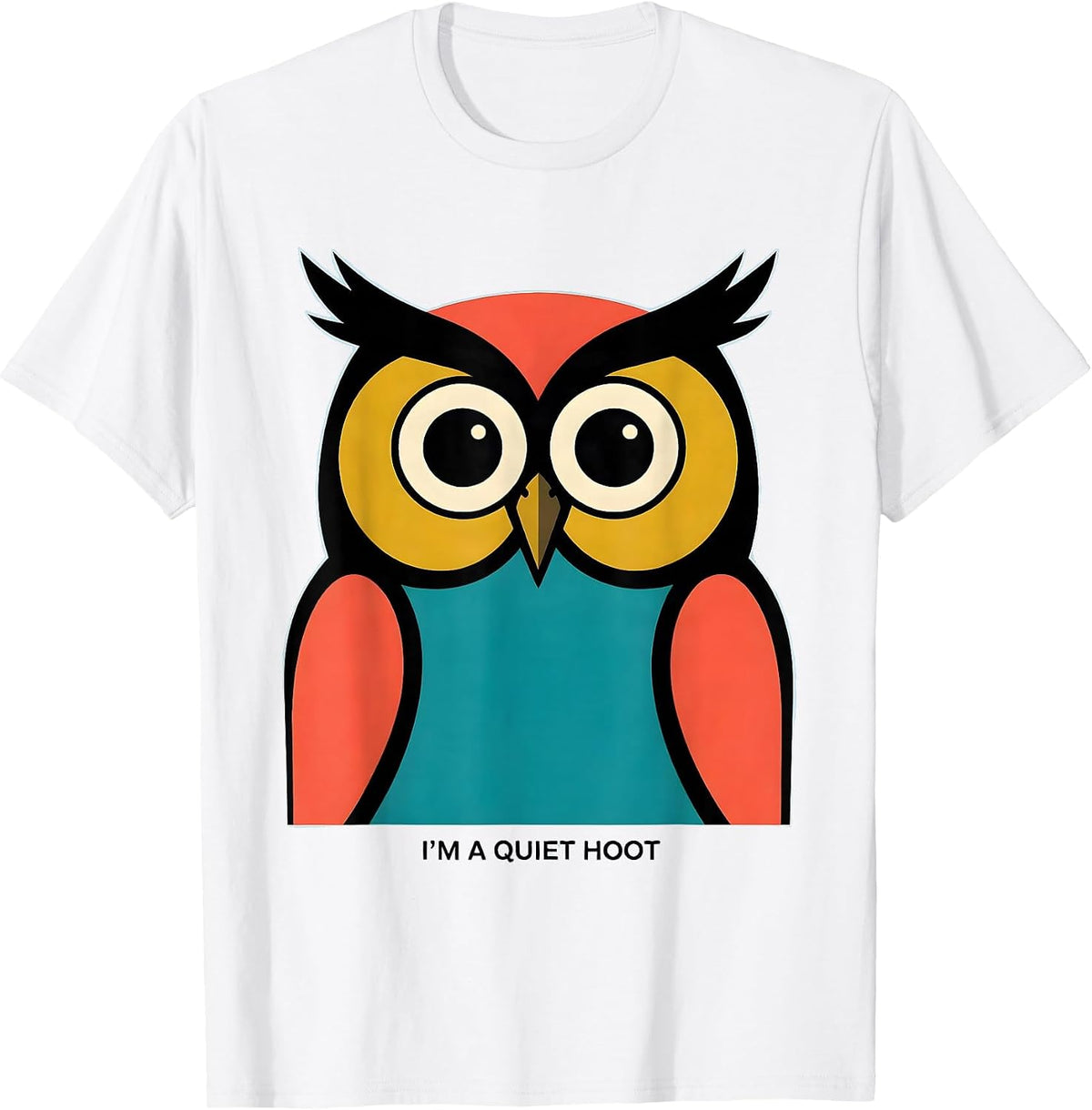 Men's I'm A Quiet Hoot Vintage Owl Bird Lover Retro Graphic T-Shirt - White