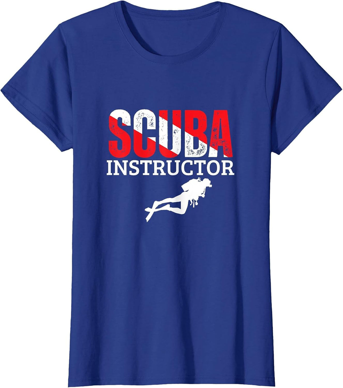 Scuba Diving Instructor Vintage Distressed Dive Diver T-Shirt - Royal Blue